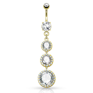 Diva Dangle Belly Ring with Gold Plating - Dangling Belly Ring. Navel Rings Australia.