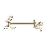 Gold LOVE Script Nipple Barbell Ring - Nipple Ring. Navel Rings Australia.