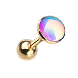 Classic Golden Moonstone Stud Earring. Tragus and Cartilage Piercings. - Earring. Navel Rings Australia.