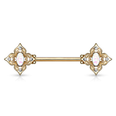 Opal Dusk Nipple Jewellery with Gold Plating - Nipple Ring. Navel Rings Australia.