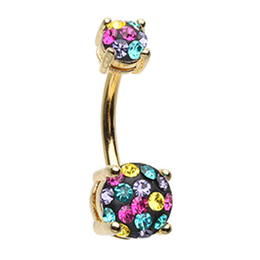 Motleys™ Pixie Dust Belly Bar in Gold - Basic Curved Barbell. Navel Rings Australia.