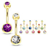 Classique Gem Belly Bars with Gold Plating