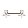 Jewelled Floret Nipple Bar with Gold Plating