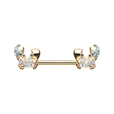 Gold Nipper Sea Crab Nipple Ring - Nipple Ring. Navel Rings Australia.