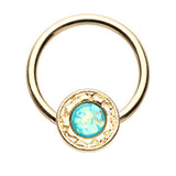 Shativa Ancient Golden Opal Shield Captive Belly Rings - Captive Belly Ring. Navel Rings Australia.