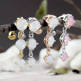 Opaline Top Drop Belly Bar with Rose Gold Plating - Reverse Top Down Belly Ring. Navel Rings Australia.