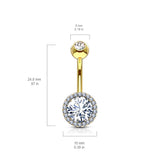 Jojo Halo Belly Bar - Basic Curved Barbell. Navel Rings Australia.