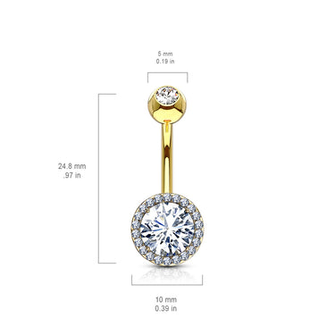 Jojo Halo Belly Bar - Basic Curved Barbell. Navel Rings Australia.