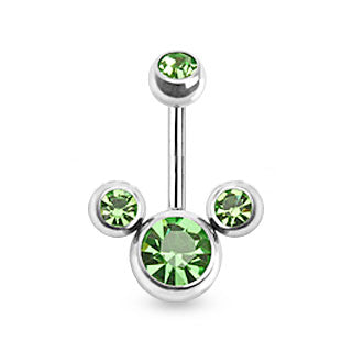 Mickey Mouse Bananabell Belly Bars - Basic Curved Barbell. Navel Rings Australia.