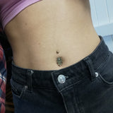 Cirantana Hamsa Navel Piercing Bar - Fixed (non-dangle) Belly Bar. Navel Rings Australia.