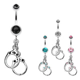 Naughty Girls Hand Cuffs Navel Ring - Dangling Belly Ring. Navel Rings Australia.