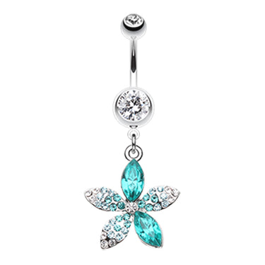 Leilani Hawaiian Blossom Belly Bar - Dangling Belly Ring. Navel Rings Australia.