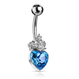 Love is King Belly Bar - Fixed (non-dangle) Belly Bar. Navel Rings Australia.