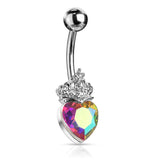 Love is King Belly Bar - Fixed (non-dangle) Belly Bar. Navel Rings Australia.