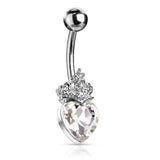 Love is King Belly Bar - Fixed (non-dangle) Belly Bar. Navel Rings Australia.