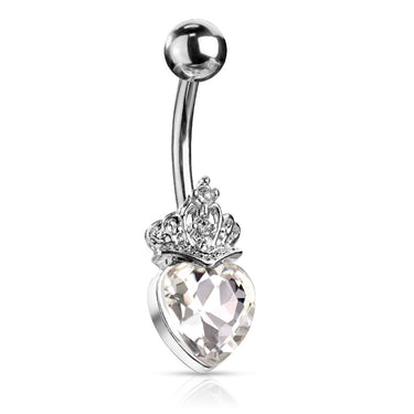 Love is King Belly Bar - Fixed (non-dangle) Belly Bar. Navel Rings Australia.