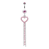 Heart Drape Belly Piercing - Dangling Belly Ring. Navel Rings Australia.