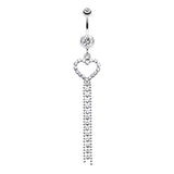 Heart Drape Belly Piercing - Dangling Belly Ring. Navel Rings Australia.