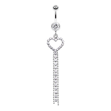 Heart Drape Belly Piercing - Dangling Belly Ring. Navel Rings Australia.