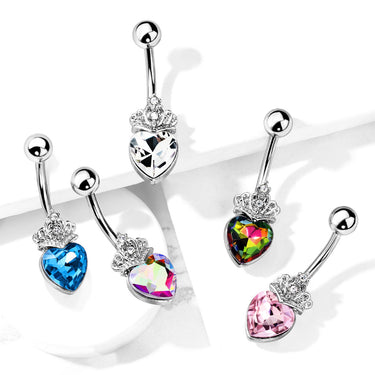Love is King Belly Bar - Fixed (non-dangle) Belly Bar. Navel Rings Australia.