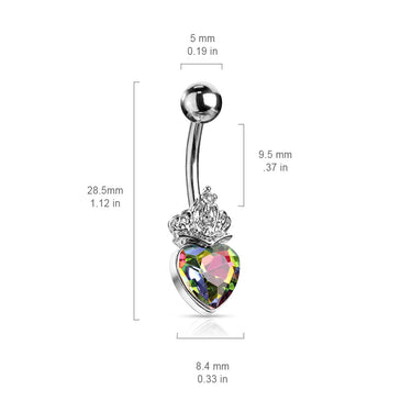 Love is King Belly Bar - Fixed (non-dangle) Belly Bar. Navel Rings Australia.