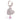 TummyToys® Paved Cubic Zirconia Pink Drop Heart Charm