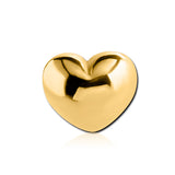 6mm Gold Plated Heart Body Jewellery Ball - Replacement Ball. Navel Rings Australia.