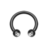 Midnight Gem Horseshoe Belly Rings - Circular Barbell / Horse Shoe. Navel Rings Australia.