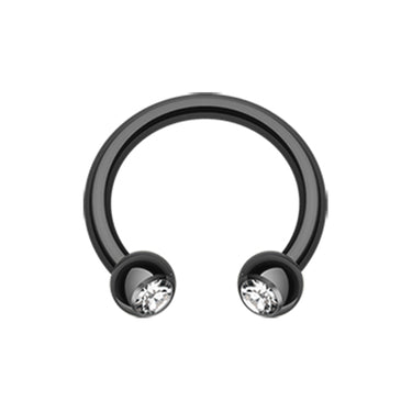 Midnight Gem Horseshoe Belly Rings - Circular Barbell / Horse Shoe. Navel Rings Australia.
