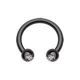 Midnight Gem Horseshoe Belly Rings - Circular Barbell / Horse Shoe. Navel Rings Australia.
