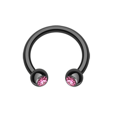 Midnight Gem Horseshoe Belly Rings - Circular Barbell / Horse Shoe. Navel Rings Australia.