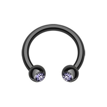 Midnight Gem Horseshoe Belly Rings - Circular Barbell / Horse Shoe. Navel Rings Australia.