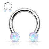 Opal Circular Barbell - Circular Barbell / Horse Shoe. Navel Rings Australia.