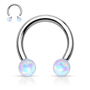 Opal Circular Barbell - Circular Barbell / Horse Shoe. Navel Rings Australia.