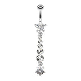 Midnight Stars Belly Dangle - Dangling Belly Ring. Navel Rings Australia.
