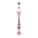 Midnight Stars Belly Dangle - Dangling Belly Ring. Navel Rings Australia.