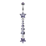 Midnight Stars Belly Dangle - Dangling Belly Ring. Navel Rings Australia.