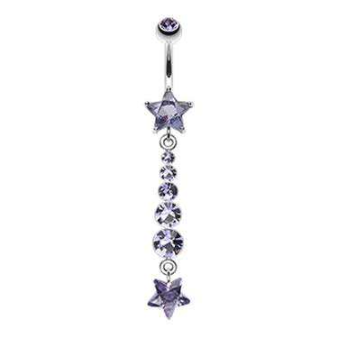 Midnight Stars Belly Dangle - Dangling Belly Ring. Navel Rings Australia.