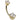 14K Yellow Gold Gem Belly Rings - Basic Curved Barbell. Navel Rings Australia.