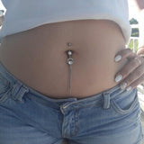 Horse Shoe with Chains Belly Piercing Ring - Dangling Belly Ring. Navel Rings Australia.