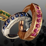 TummyToys® Yellow Gold Ruby Pave Sleeper - TummyToys® Patented Clasp. Navel Rings Australia.