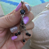 Black Vintage Chandelier Belly Piercing - Dangling Belly Ring. Navel Rings Australia.