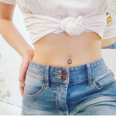 Toto Boho Belly Piercing - Fixed (non-dangle) Belly Bar. Navel Rings Australia.