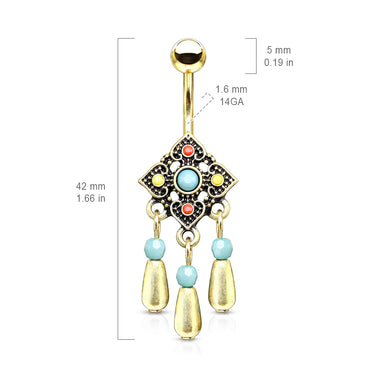 Indie City Belly Dangle - Dangling Belly Ring. Navel Rings Australia.