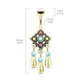 Indie City Belly Dangle with Gold Plating - Dangling Belly Ring. Navel Rings Australia.
