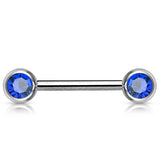 Classique 316L Surgical Steel Gem Nipple Barbells - Nipple Ring. Navel Rings Australia.
