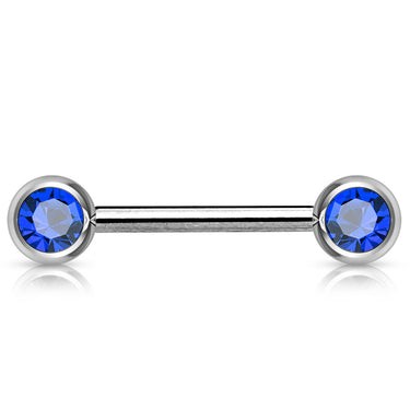 Classique 316L Surgical Steel Gem Nipple Barbells - Nipple Ring. Navel Rings Australia.