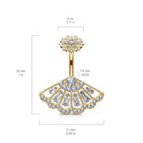 Foxia Crowned Baguette Belly Bar - Fixed (non-dangle) Belly Bar. Navel Rings Australia.