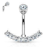 Santiago Arc Belly Button Ring - Fixed (non-dangle) Belly Bar. Navel Rings Australia.