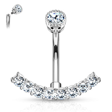 Santiago Arc Belly Button Ring - Fixed (non-dangle) Belly Bar. Navel Rings Australia.